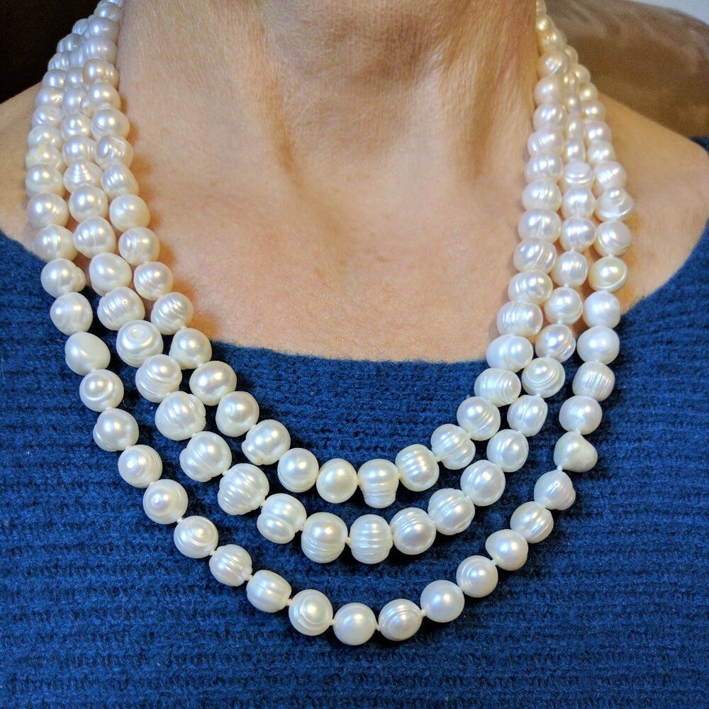 GENUINE BAROQUE FRESHWATER PEARLS - 64" Strand!